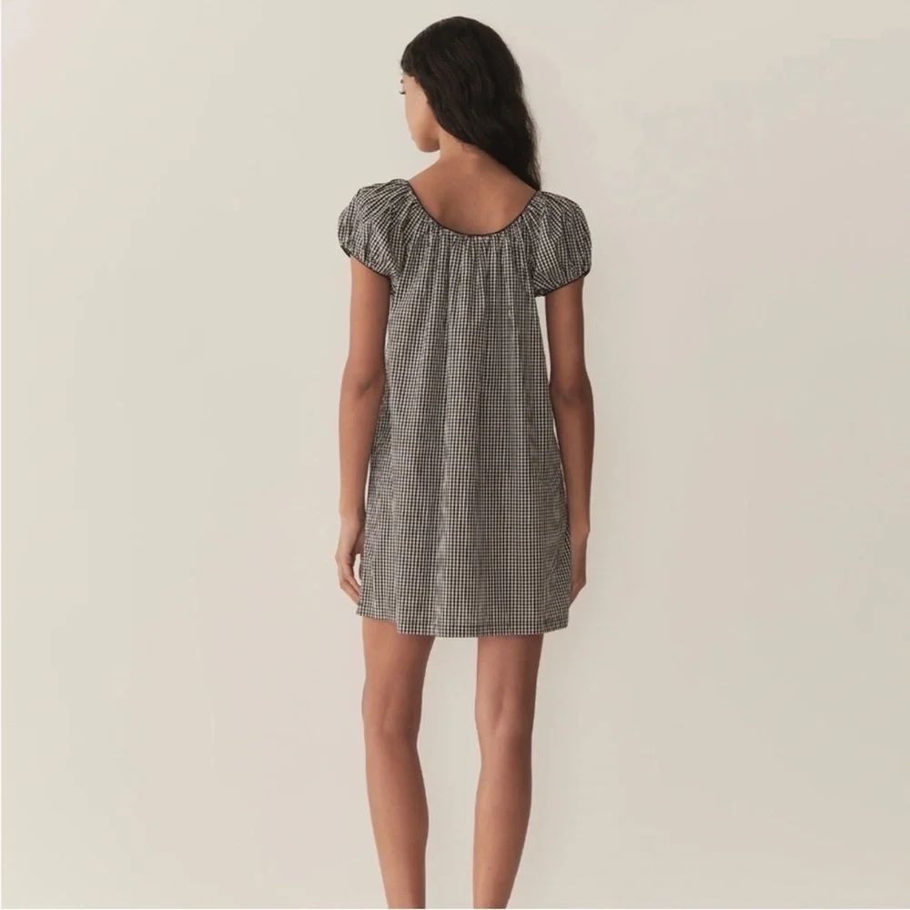 Doen Julia Dress Mini Black White La Maddalena Gingham Medium EUC - Picture 10 of 13